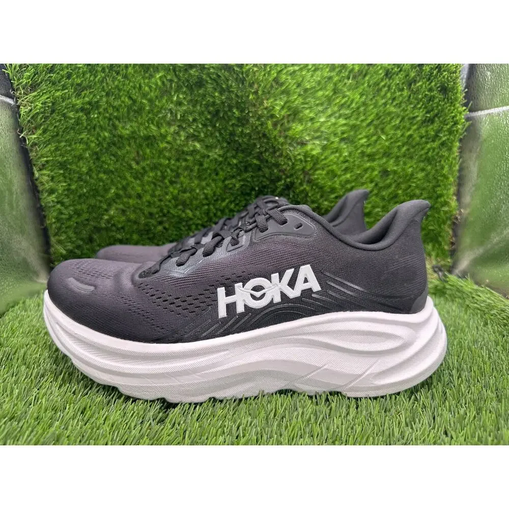 Hoka One One Clifton 11 1176572-BWHT Athletic Sneaker Mens 8D Black Mesh Jogging